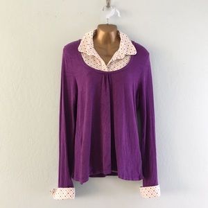 Purple sweater with collar and cuffs